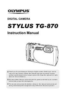 Olympus TG 870 manual. Camera Instructions.