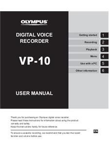 Olympus VP 10 manual. Camera Instructions.