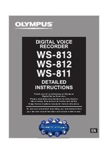 Olympus WS 813 manual. Camera Instructions.