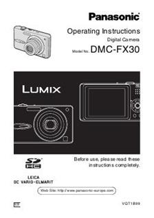 Vel kast toewijding Panasonic Lumix FX30 Printed Manual