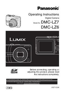 Panasonic Lumix LZ7 manual. Camera Instructions.