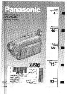 Panasonic NV VX 44 B manual. Camera Instructions.