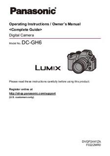 Panasonic Lumix GH6 Printed Manual