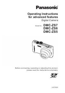 Panasonic Lumix ZS5 Printed Manual