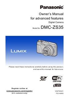 Panasonic Lumix ZS35 manual. Camera Instructions.