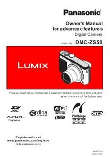 Panasonic Lumix ZS50 manual. Camera Instructions.