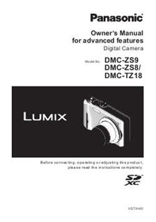 Panasonic Lumix ZS9 manual. Camera Instructions.