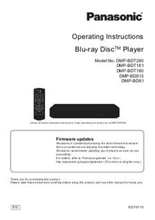 Panasonic DMP BDT 260 manual. Camera Instructions.