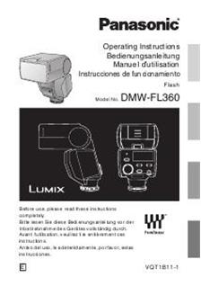 Panasonic DMW FL 360 manual. Camera Instructions.