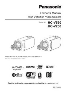 Panasonic HC V250 manual. Camera Instructions.