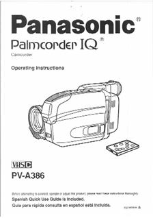 Panasonic Palmcorder IQ manual. Camera Instructions.