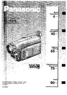 Panasonic NV VX 24 B manual. Camera Instructions.