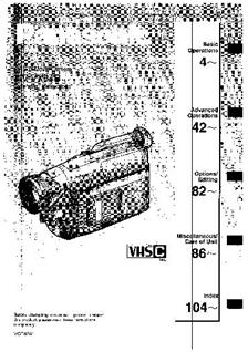 Panasonic NV VX 54 B manual. Camera Instructions.