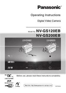 Panasonic NV GS 120 EB manual. Camera Instructions.