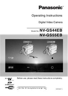 Panasonic NV GS 44 EB manual. Camera Instructions.