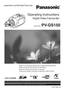 Panasonic PV-GS150 manual. Camera Instructions.