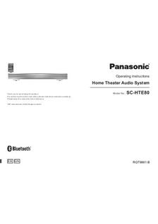 Panasonic SC-HTE80 manual. Camera Instructions.