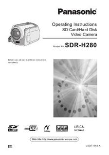 Panasonic SDR H280 manual. Camera Instructions.