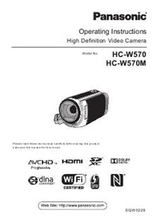 Panasonic HC W570 manual. Camera Instructions.