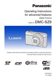 Panasonic Lumix SZ9 manual. Camera Instructions.