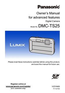 Panasonic Lumix TS25 manual. Camera Instructions.