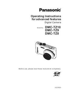 Panasonic Lumix TZ9 manual. Camera Instructions.
