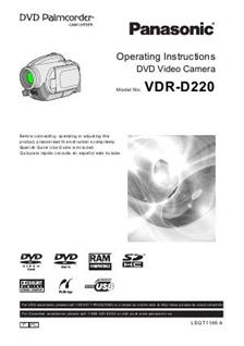 Panasonic VDR D 220 manual. Camera Instructions.