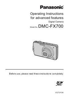 Panasonic Lumix FX700 manual. Camera Instructions.