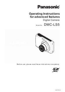 Panasonic Lumix LS5 manual. Camera Instructions.