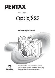 Pentax Optio S55 manual. Camera Instructions.