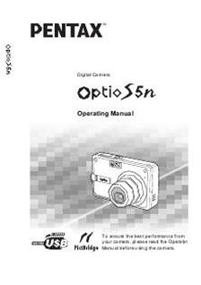 Pentax Optio S5 N manual. Camera Instructions.