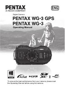 Pentax Optio WG3 GPS manual. Camera Instructions.