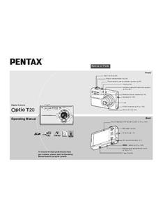 Pentax Optio T20 manual. Camera Instructions.