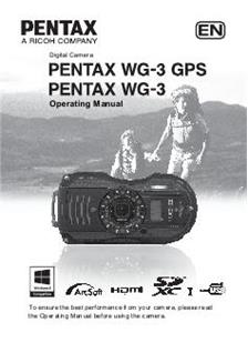 Pentax WG3 GPS manual. Camera Instructions.