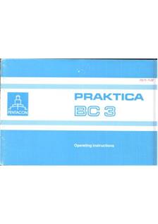 Praktica (VEB) BC 3 manual. Camera Instructions.