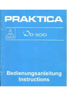 Praktica (VEB) QD 500 manual. Camera Instructions.