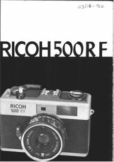 Ricoh 500 RF manual. Camera Instructions.