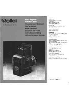 Rollei Accessories - misc manual. Camera Instructions.