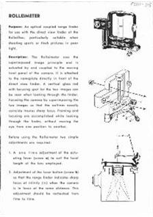 Rollei Accessories - misc manual. Camera Instructions.