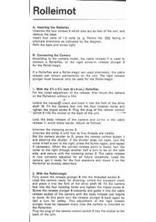 Rollei Rolleimot manual. Camera Instructions.