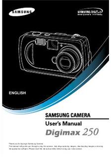 Samsung Digimax 250 manual. Camera Instructions.