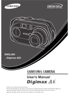 Samsung Digimax A 63 manual. Camera Instructions.