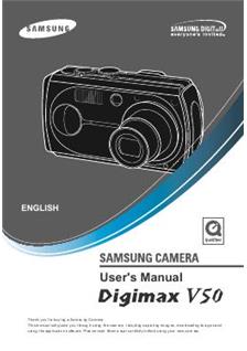 Samsung Digimax V 50 manual. Camera Instructions.