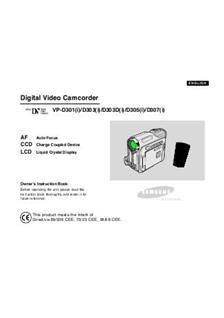 Samsung VP D 300 manual. Camera Instructions.