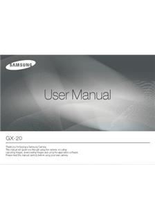 Samsung GX 20 manual. Camera Instructions.