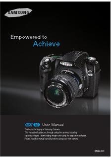 Samsung GX 10 manual. Camera Instructions.