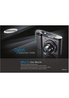 Samsung NV 20 manual. Camera Instructions.