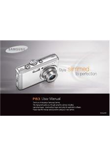 Samsung Digimax P 83 manual. Camera Instructions.