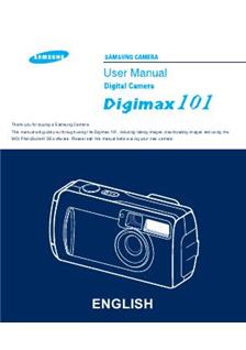 Samsung Digimax 101 manual. Camera Instructions.
