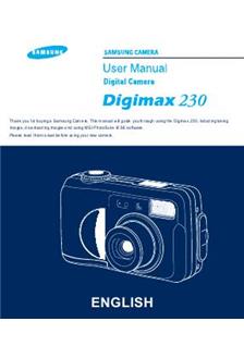 Samsung Digimax 230 manual. Camera Instructions.